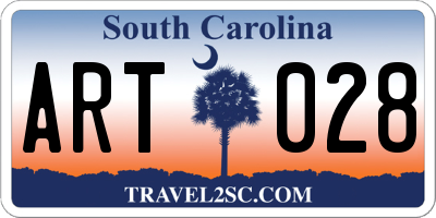 SC license plate ART028
