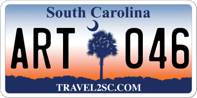 SC license plate ART046