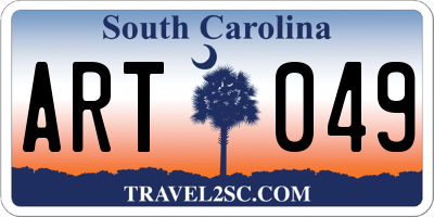 SC license plate ART049