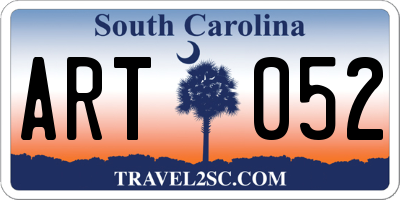 SC license plate ART052