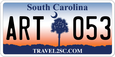 SC license plate ART053