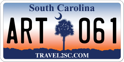 SC license plate ART061