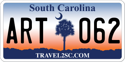SC license plate ART062