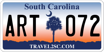 SC license plate ART072