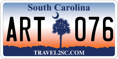 SC license plate ART076