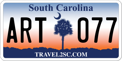 SC license plate ART077