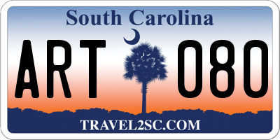 SC license plate ART080