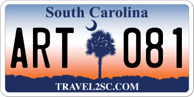 SC license plate ART081