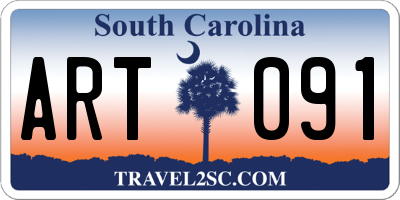 SC license plate ART091