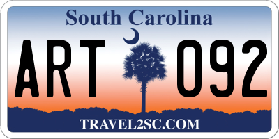 SC license plate ART092
