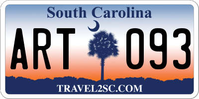 SC license plate ART093