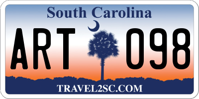 SC license plate ART098