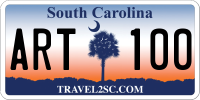 SC license plate ART100