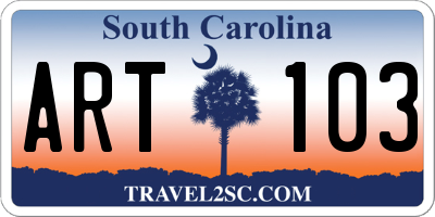 SC license plate ART103