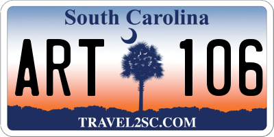 SC license plate ART106