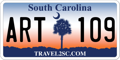 SC license plate ART109