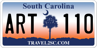 SC license plate ART110