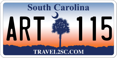 SC license plate ART115