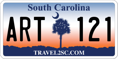 SC license plate ART121