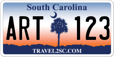 SC license plate ART123