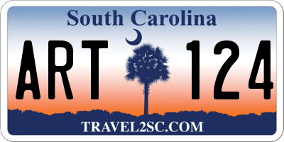 SC license plate ART124