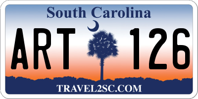 SC license plate ART126
