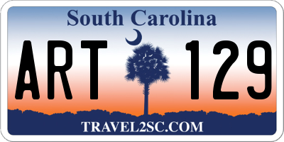 SC license plate ART129
