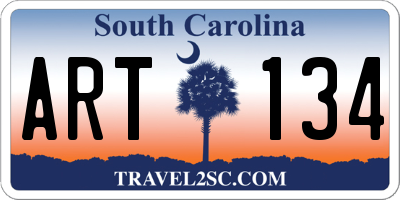 SC license plate ART134