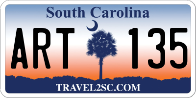 SC license plate ART135