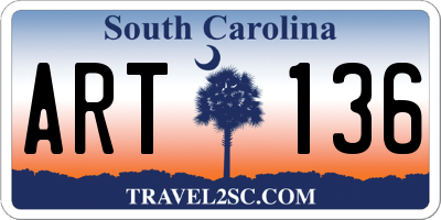 SC license plate ART136