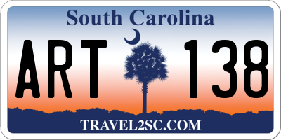 SC license plate ART138