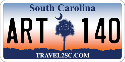 SC license plate ART140
