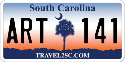 SC license plate ART141