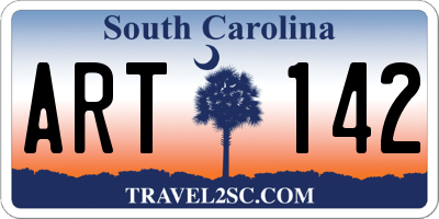 SC license plate ART142