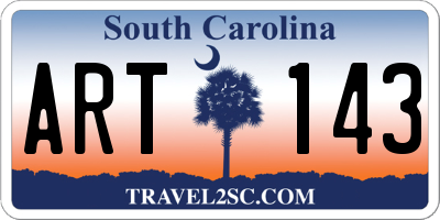 SC license plate ART143