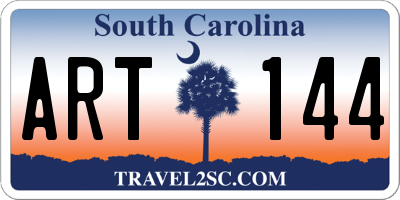SC license plate ART144