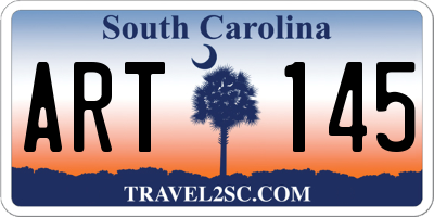 SC license plate ART145