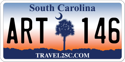 SC license plate ART146