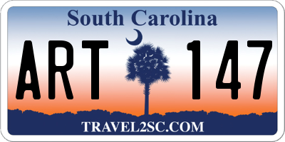 SC license plate ART147