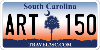 SC license plate ART150