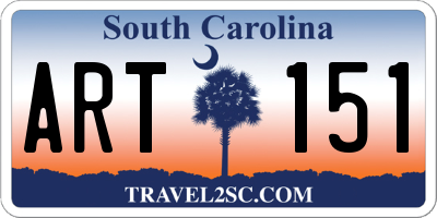 SC license plate ART151