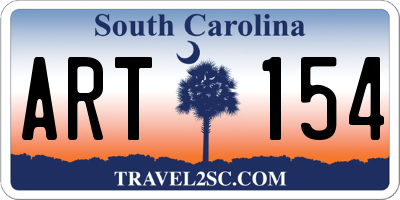 SC license plate ART154