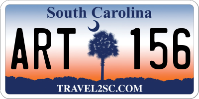 SC license plate ART156