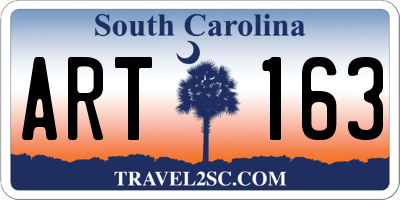 SC license plate ART163
