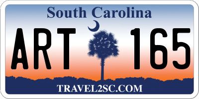 SC license plate ART165