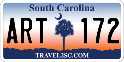 SC license plate ART172