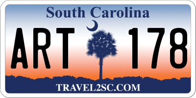 SC license plate ART178
