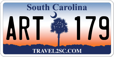 SC license plate ART179