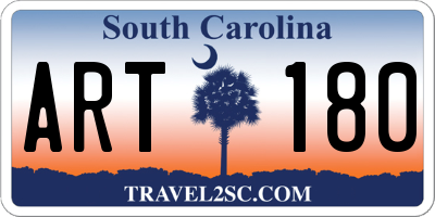 SC license plate ART180