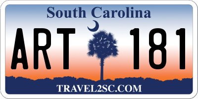 SC license plate ART181
